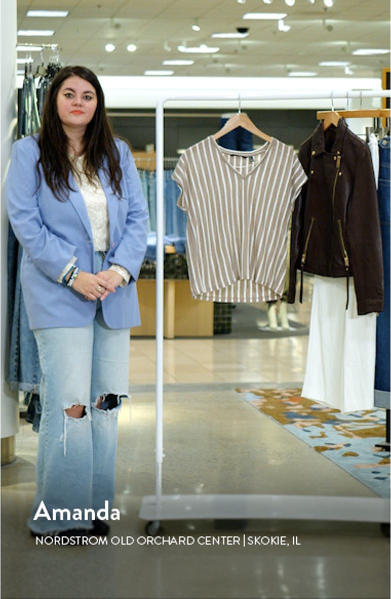 Lana Stripe V-Neck T-Shirt, sales video thumbnail