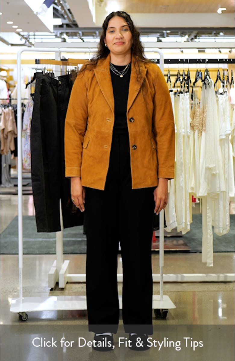 Single Breasted Suede Blazer, sales video thumbnail