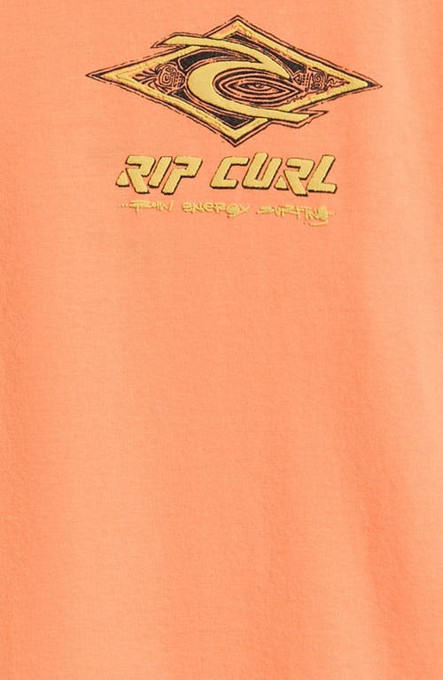 Rip Curl Kids' Raw Energy Dolphin Cotton Graphic Logo T-shirt In Mandarin Zest
