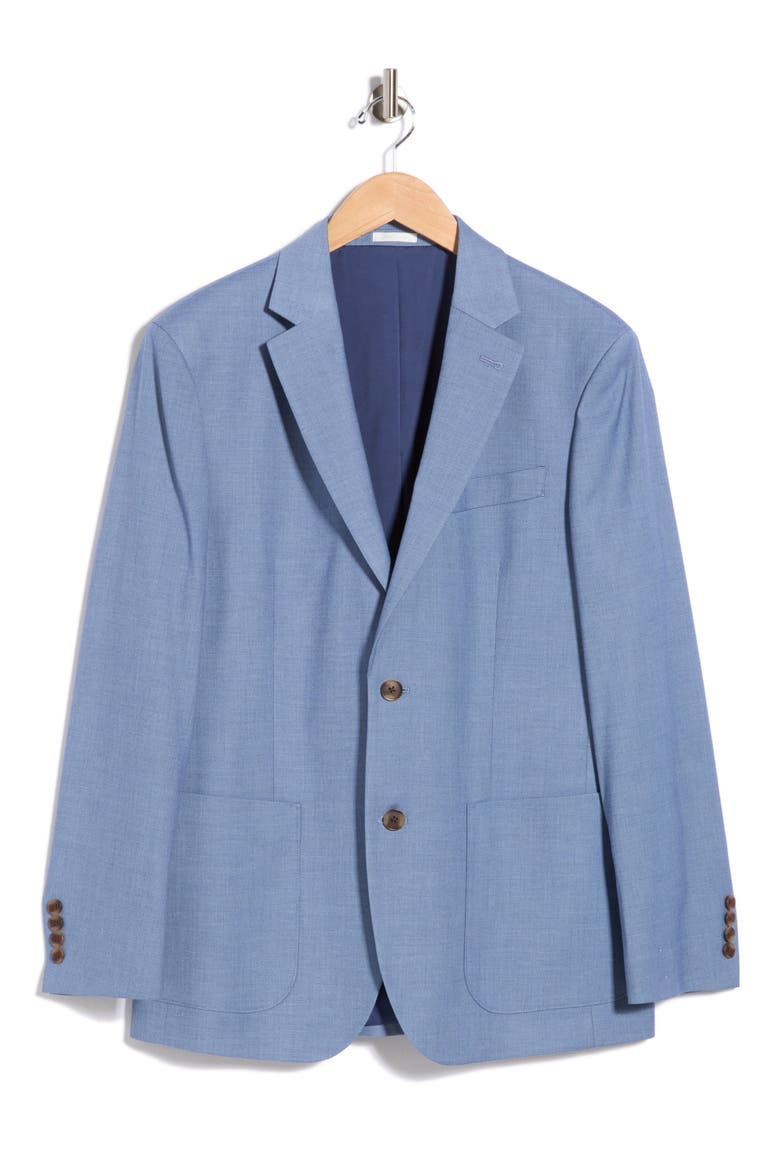 Trim Fit Twill Sport Coat, Alternate, color, LIGHT BLUE TEXTURE