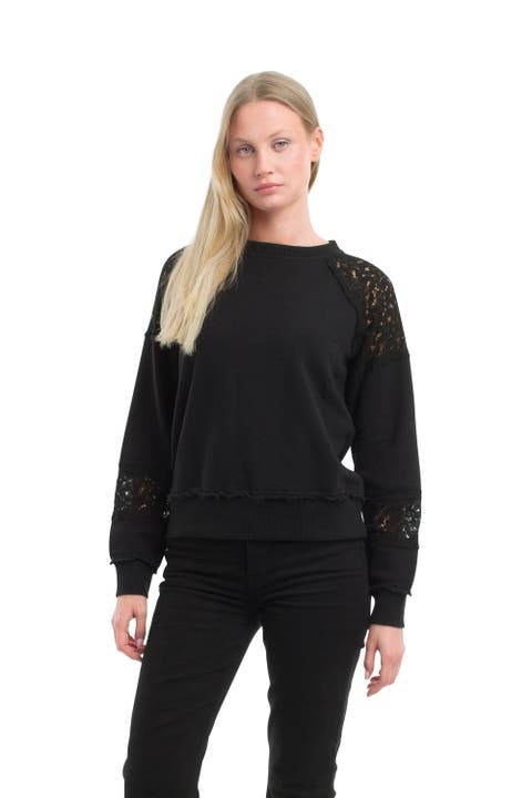 Sweatshirt with Lace Details