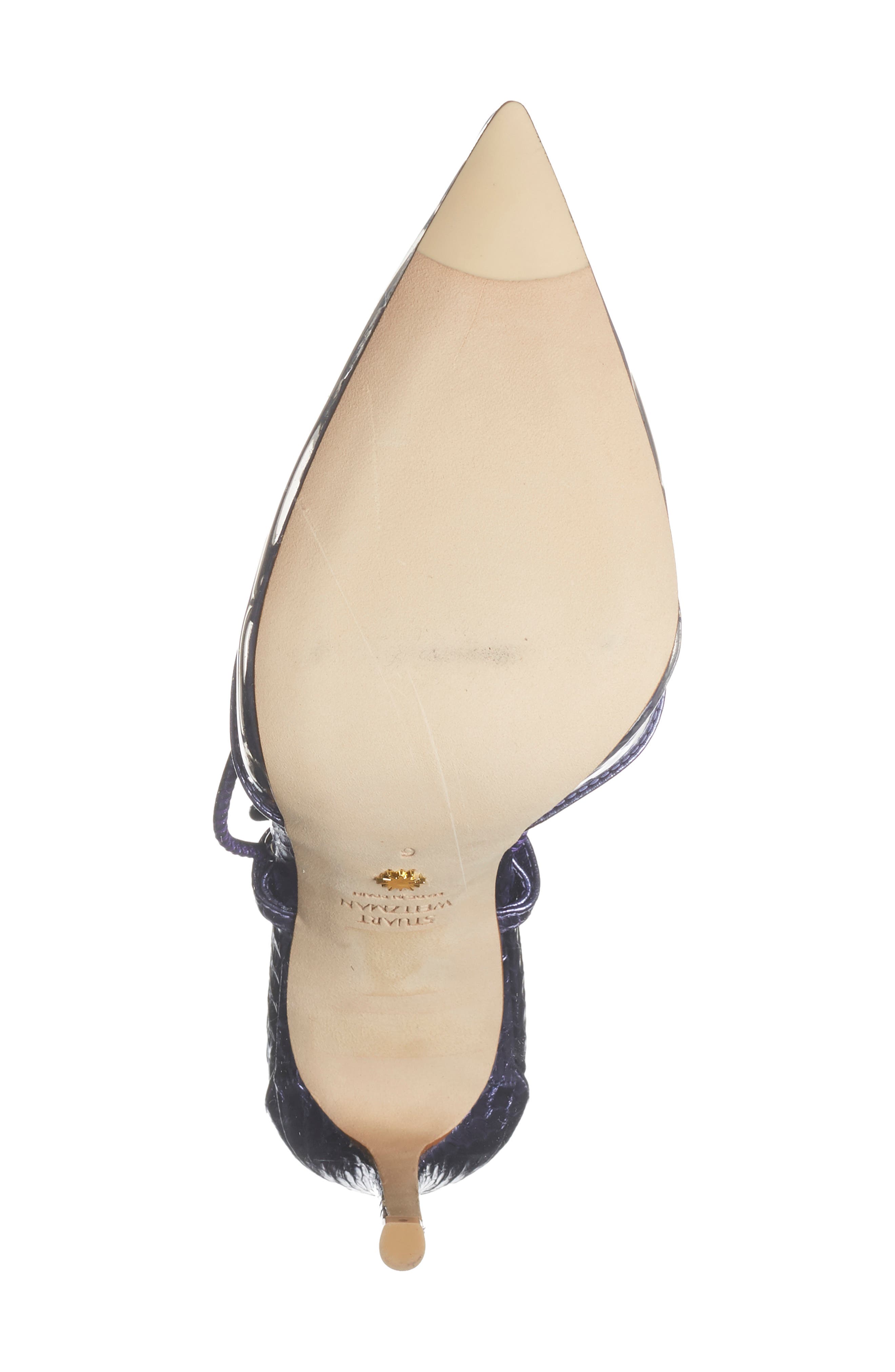 Stuart Weitzman Stuart Ankle Wrap Pump, Alternate, color, Amatista/ Clear