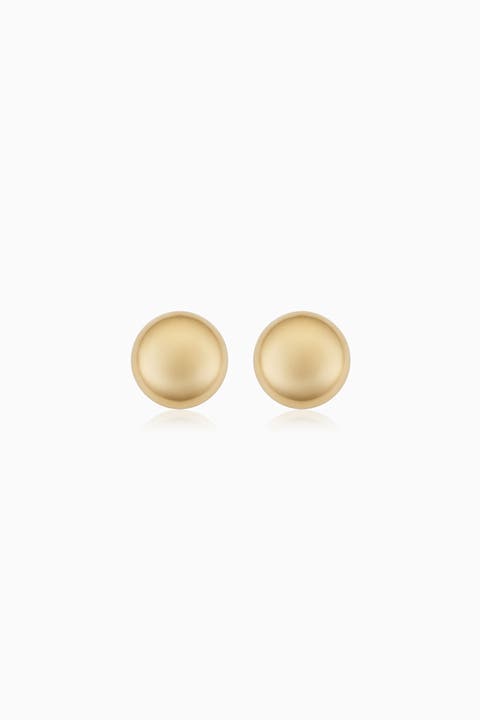 14K Gold Buttoned Up Stud Earrings