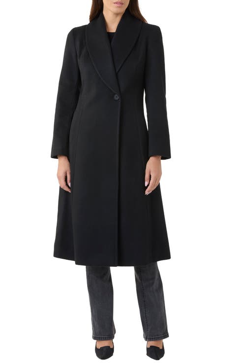 Shawl Collar Pick Stitched Cashmere Princess Coat