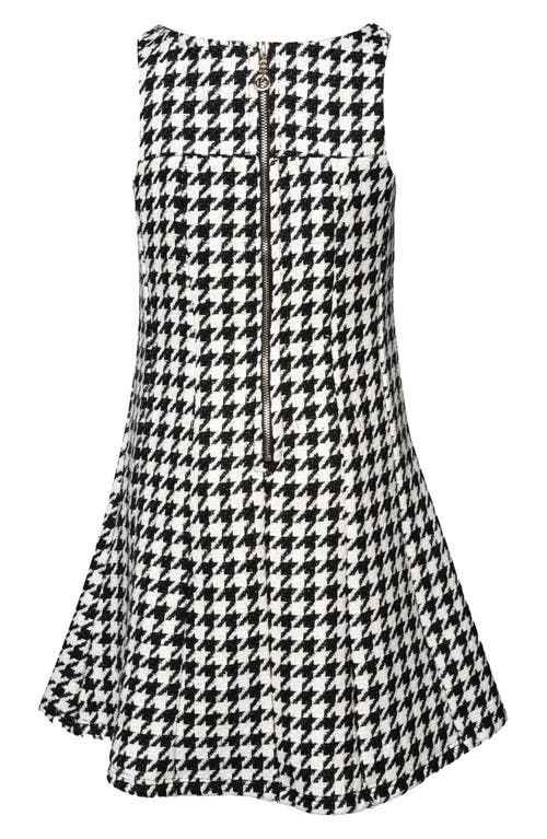 Hannah Banana Kids' Houndstooth Flared Dress In Black Multi