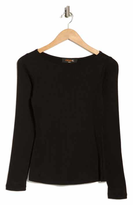 Renee C Long Sleeve Ribbed Top