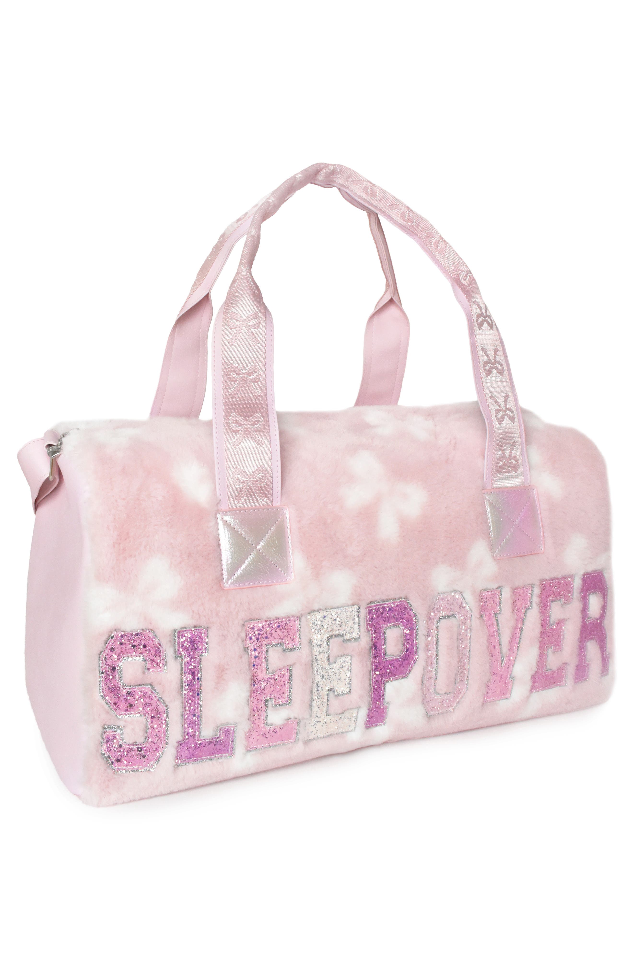 Kids' Sleepover Plush Large Duffle Bag, Alternate, color, POWDER PINK