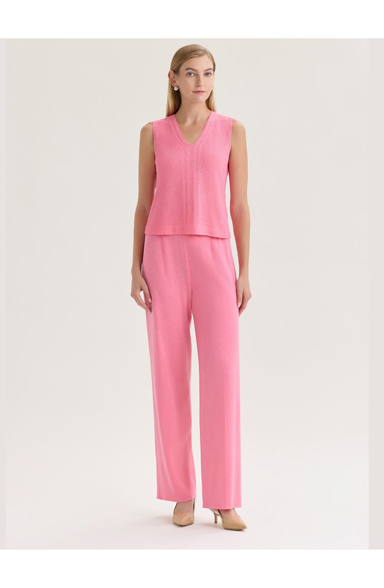 Misook V-Neck Tonal Pointelle Knit Tank, Alternate, color, Pink