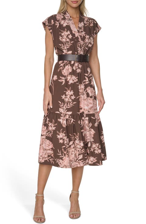 Belted A-Line Commuter Dress