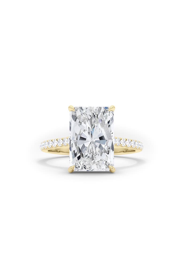 Radiant Cut Pavé Lab Created Diamond Ring, Main, color, 2.00 CTW 18K YELLOW GOLD