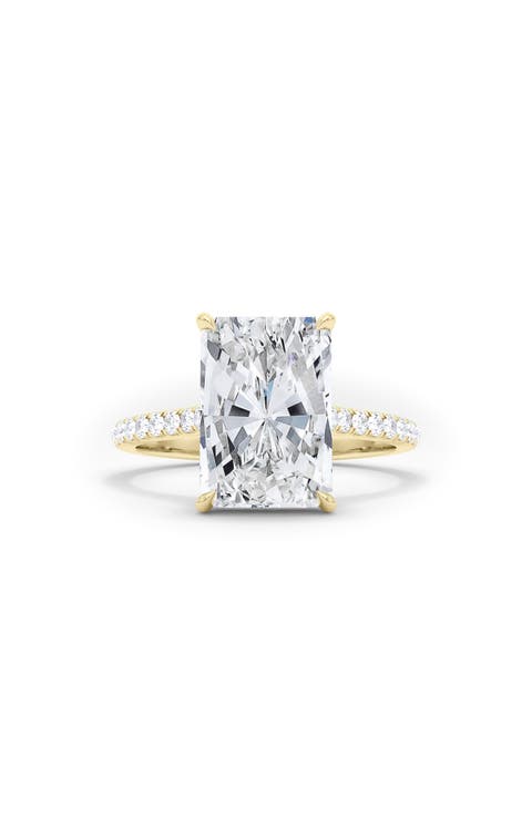 Radiant Cut Pavé Lab Created Diamond Ring