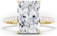 HauteCarat Radiant Cut Pavé Lab Created Diamond Ring