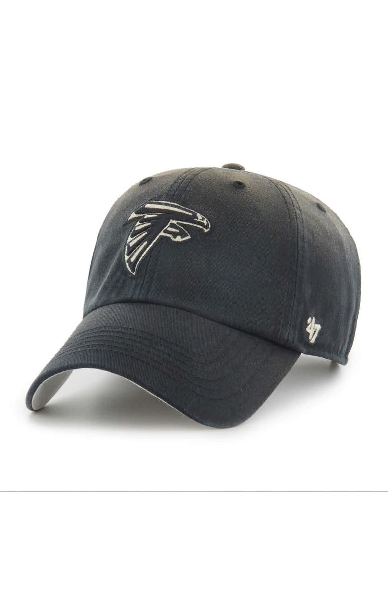 '47 Men's '47  Black Atlanta Falcons Dusted Relaxed Clean Up Adjustable Hat, Main, color, 