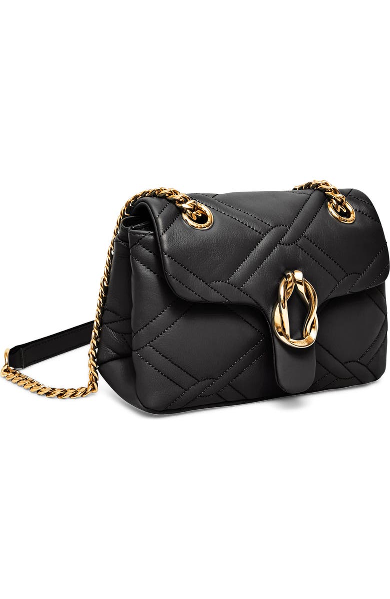 AIMEE Unity Box Quilted Leather Convertible Shoulder Bag, Alternate, color, Black