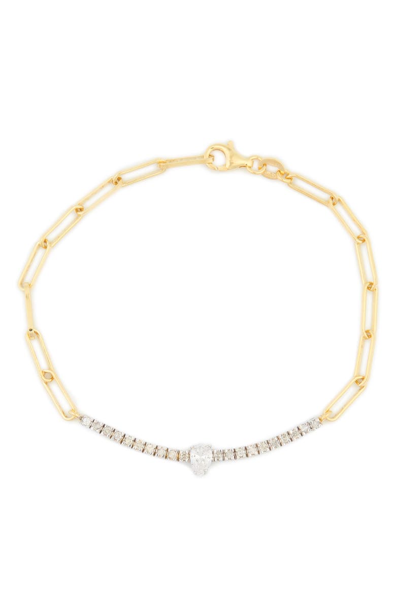 MESHMERISE Diamond Paperclip Chain Bracelet - 0.30 ctw, Main, color, Yellow