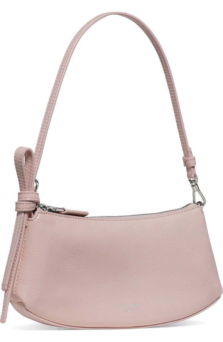 Kate Spade New York loop crinkle patent leather pochette shoulder bag, Alternate, color, Morning Beach