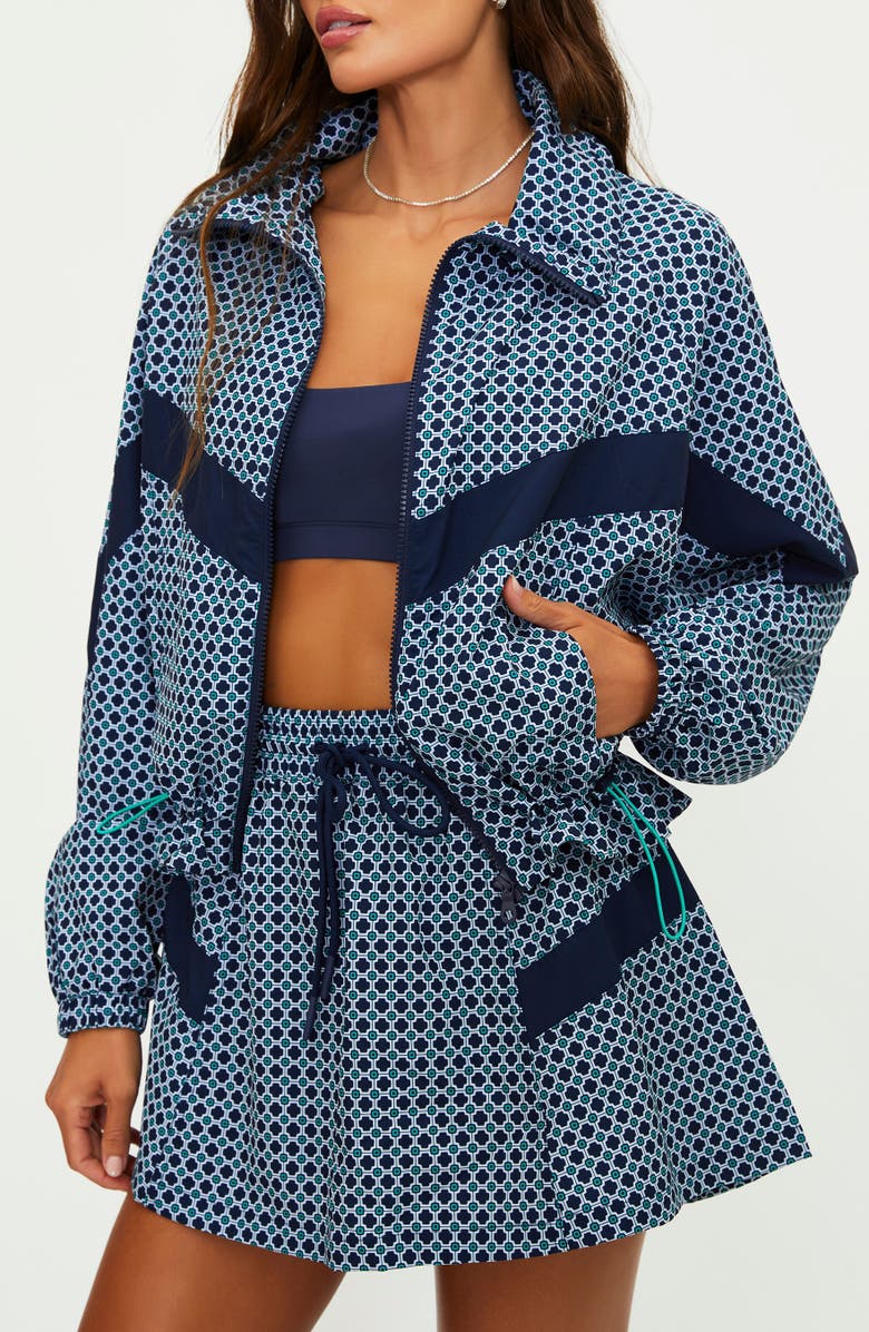 Beach Riot Casen Print Front Zip Jacket, Alternate, color, Twilight T