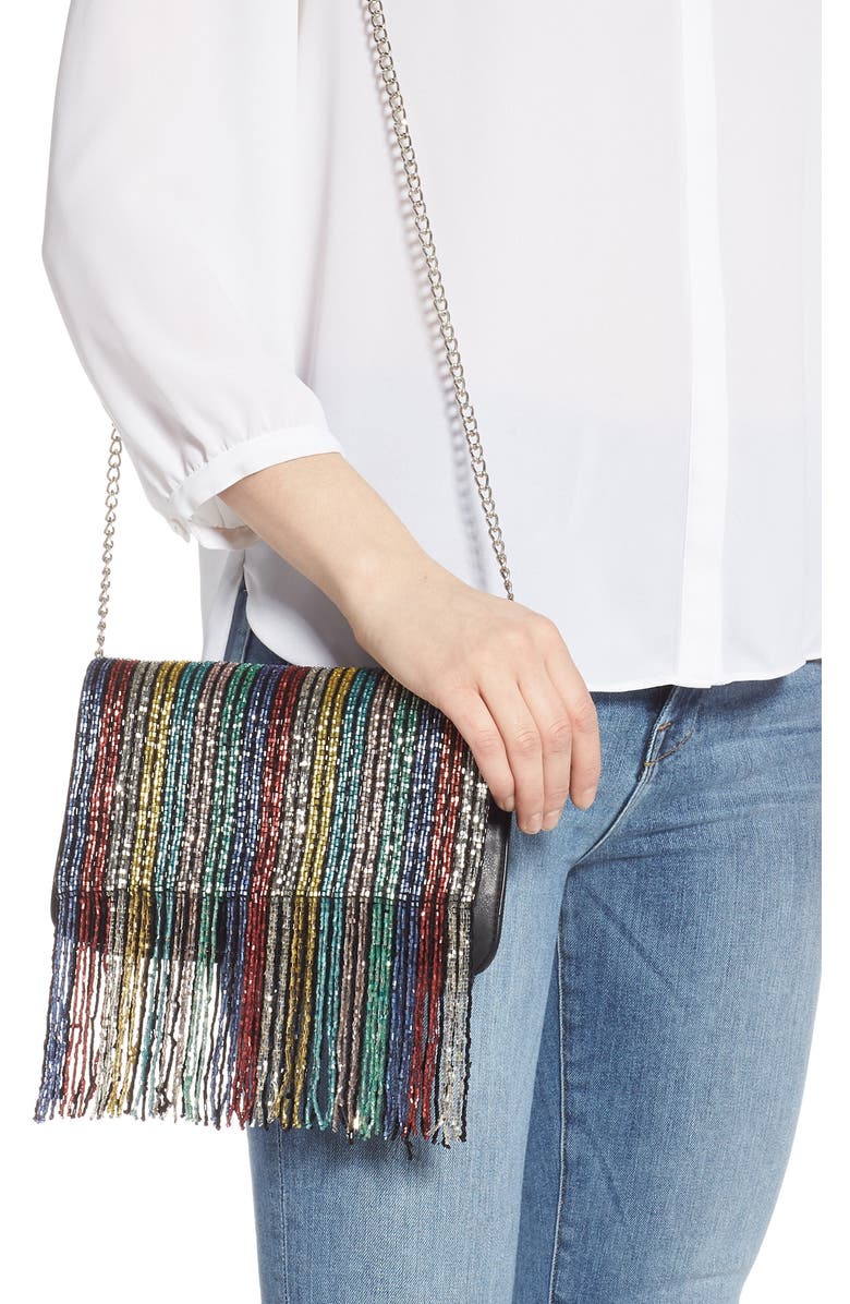 Sole Society Duane Beaded Clutch, Alternate, color,