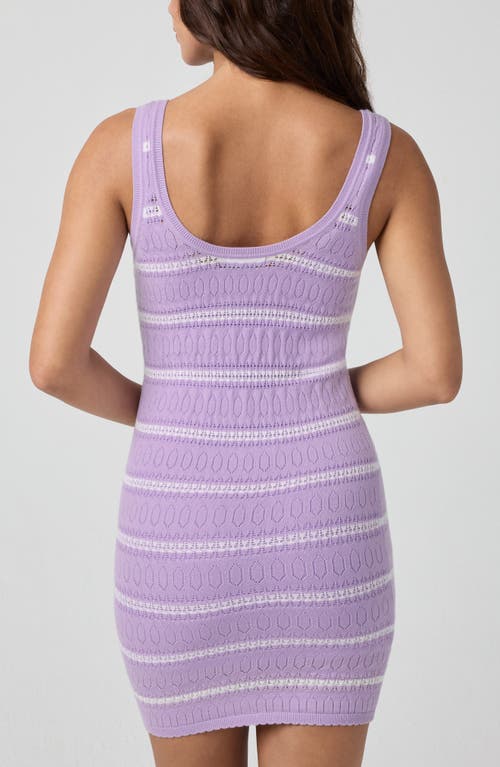 Florence By Mills Stripe Pointelle Stitch Minidress In Purple