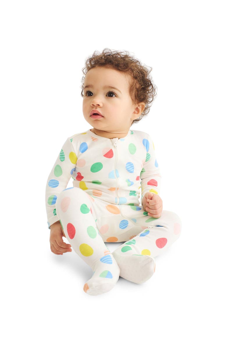 Primary Baby Organic Zip Footie In Seasonal Prints, Alternate, color,