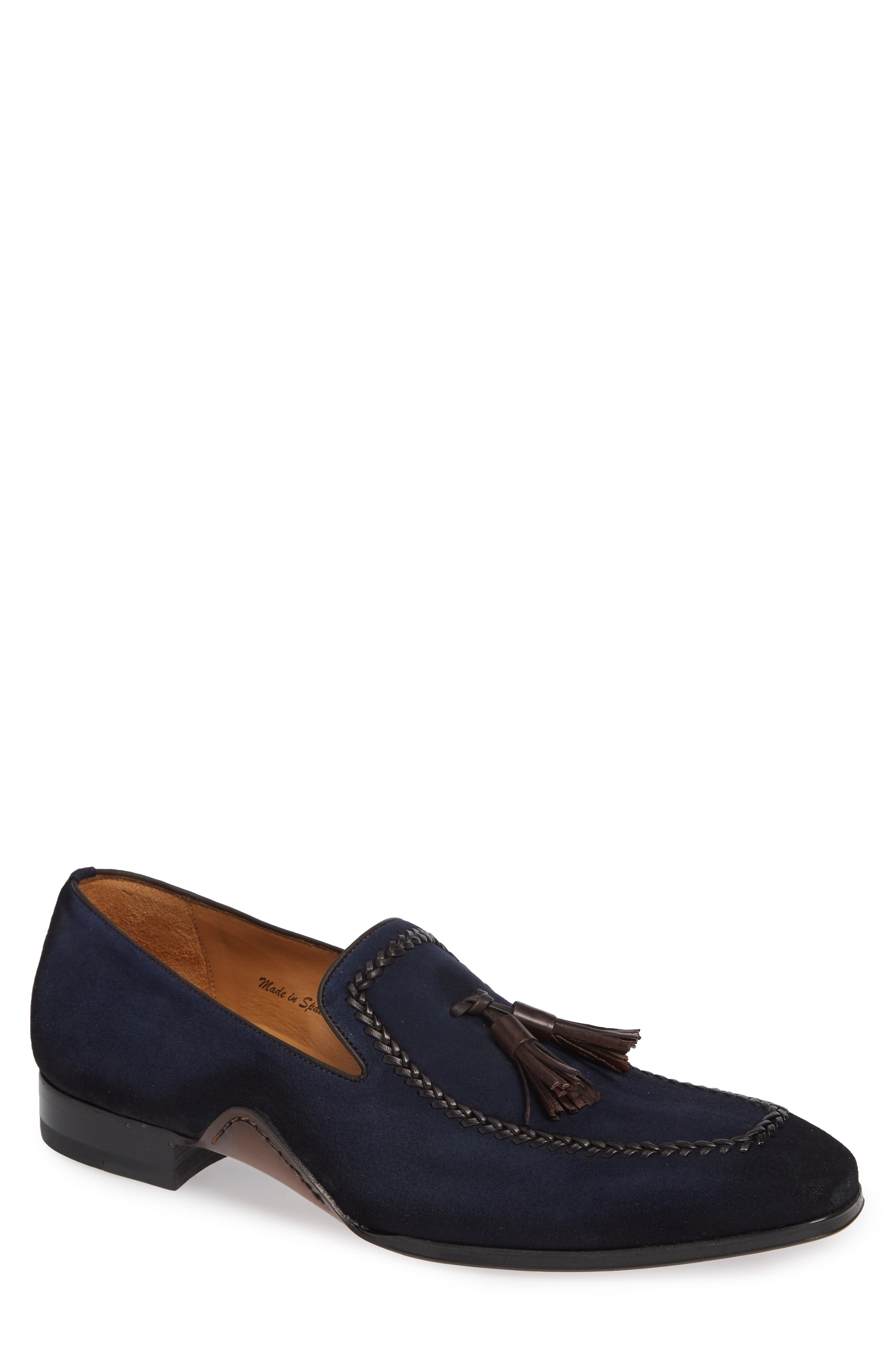 Plazza Tasseled Venetian Loafer, Main, color, BLUE SUEDE