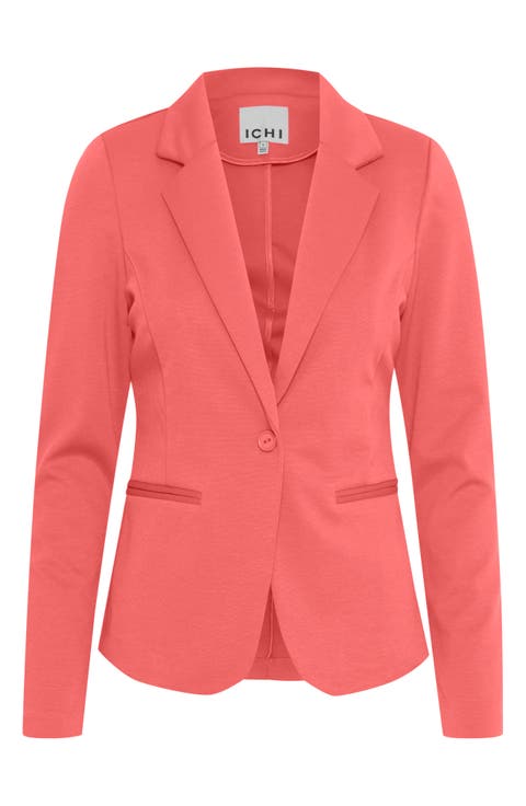 Regular Notch Lapel Ponte Blazer
