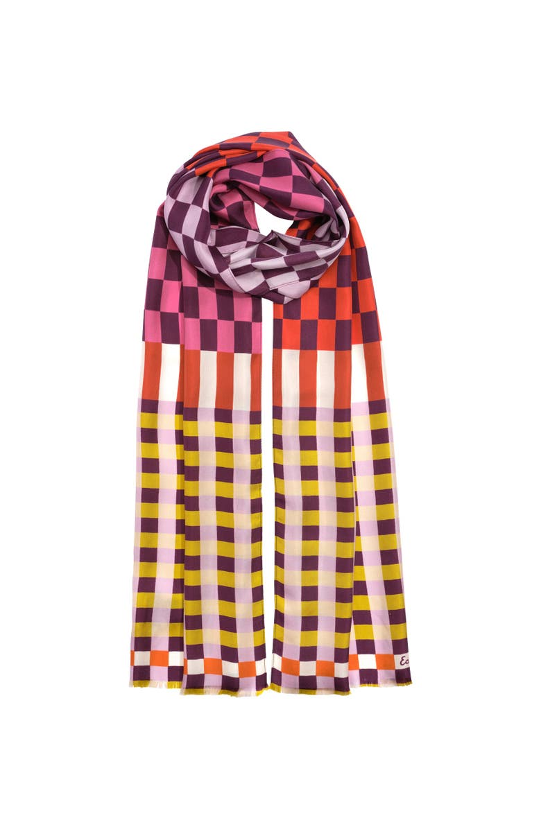 Echo Checks Checks Silk Oblong, Alternate, color, Fig