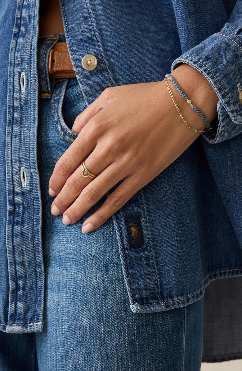 Faherty Sunfair Oversized Organic Cotton Denim Button-Up Shirt, Alternate, color,