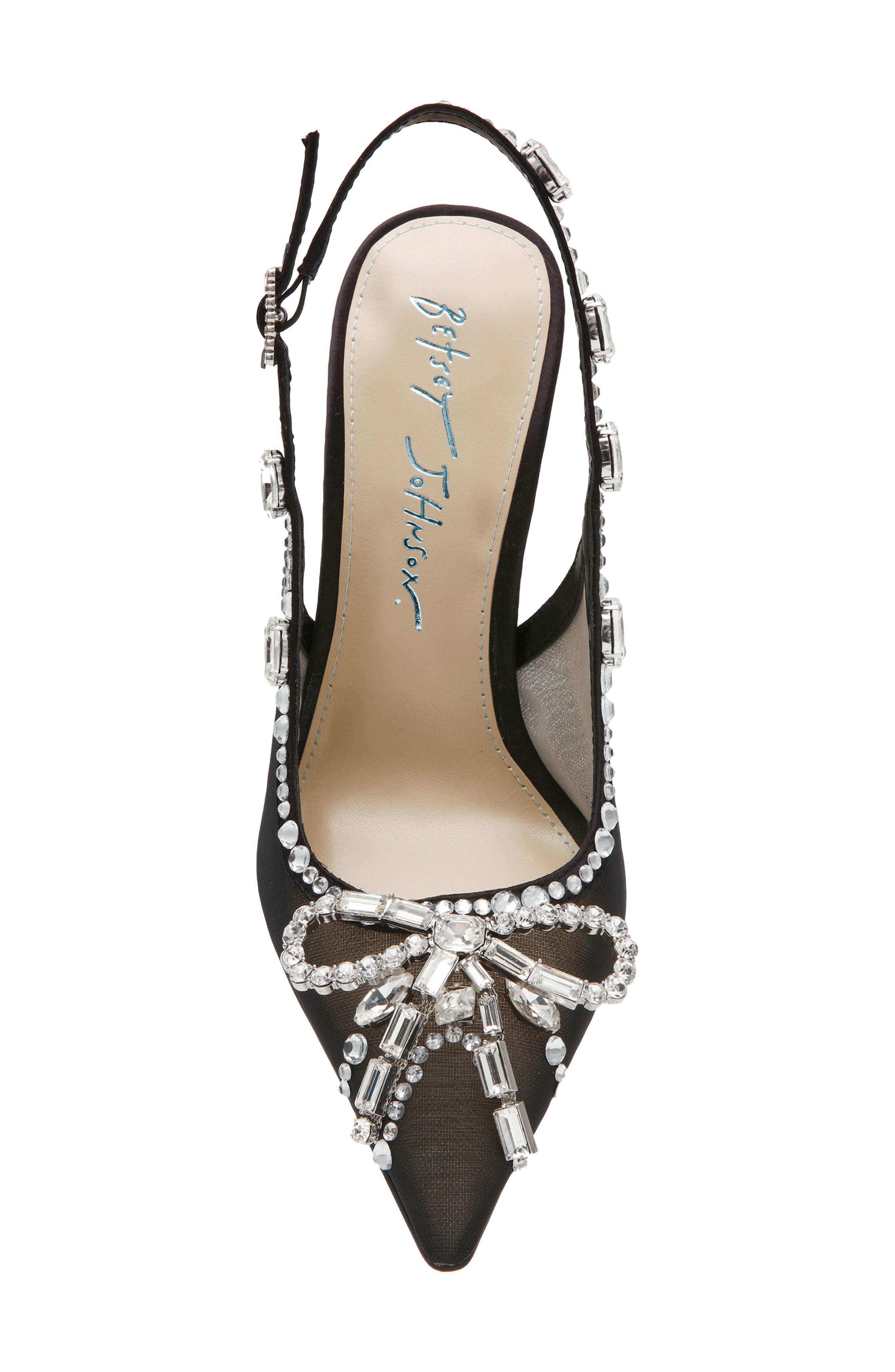 Halle Pointed Toe Slingback Pump, Alternate, color, BLACK
