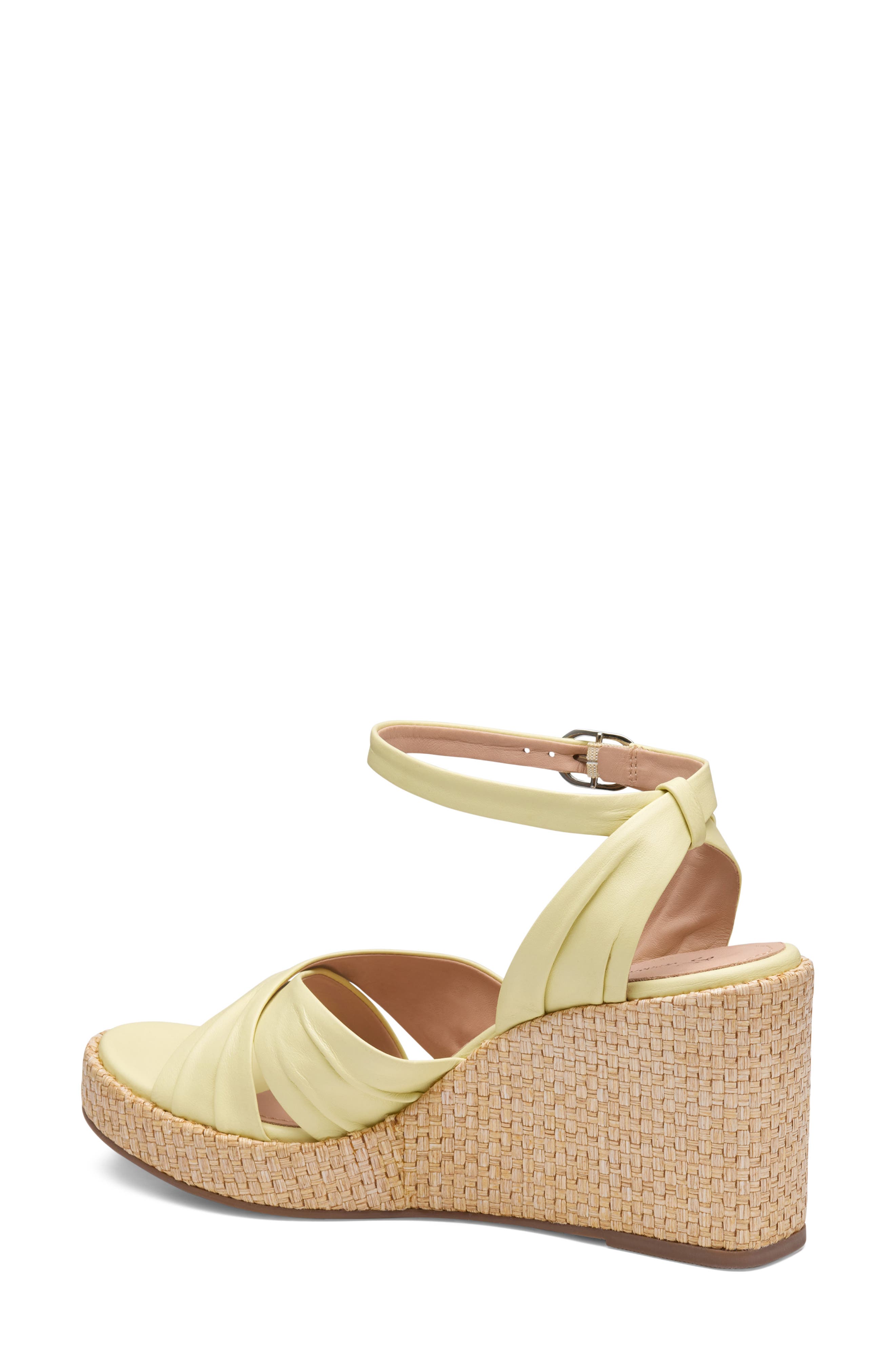 Johnston & Murphy Marcia Ankle Strap Platform Wedge Sandal, Alternate, color, Yellow Glove Leather