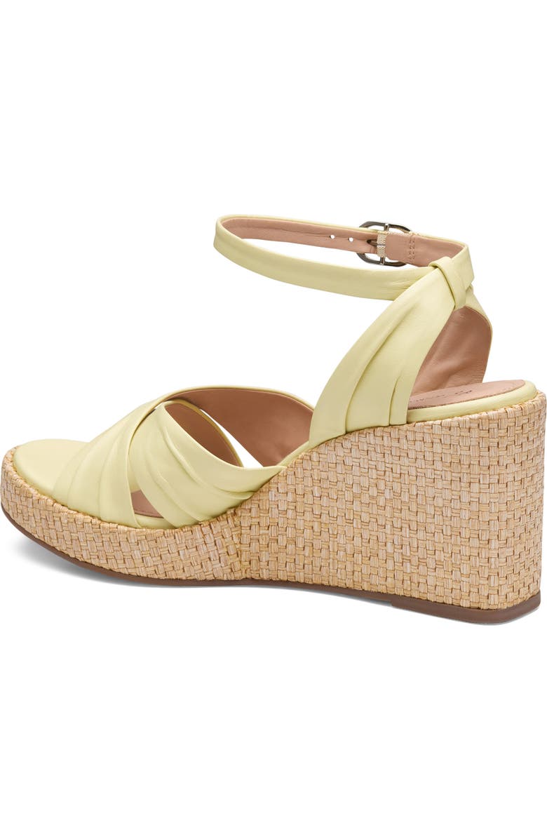 Johnston & Murphy Marcia Ankle Strap Platform Wedge Sandal, Alternate, color, Yellow Glove Leather