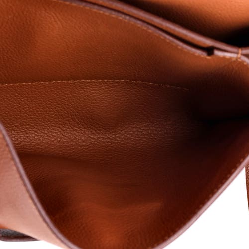 Pre-owned Hermes Hermes H Passant Clutch Shoulder Bag Evercolor In Gold