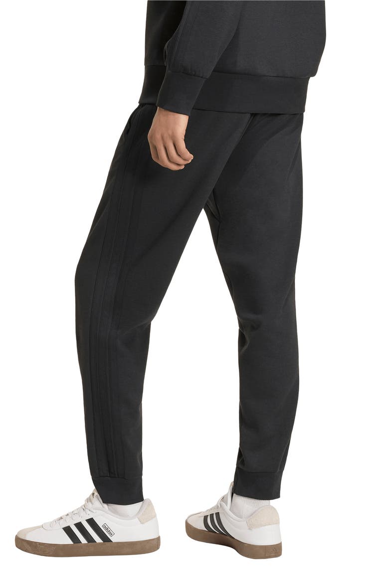 Essentials 3-Stripes Fleece Joggers, Alternate, color, BLACK/ BLACK