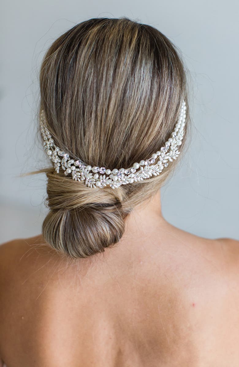 Brides & Hairpins Iriyah Crystal & Freshwater Pearl Crown, Alternate, color,