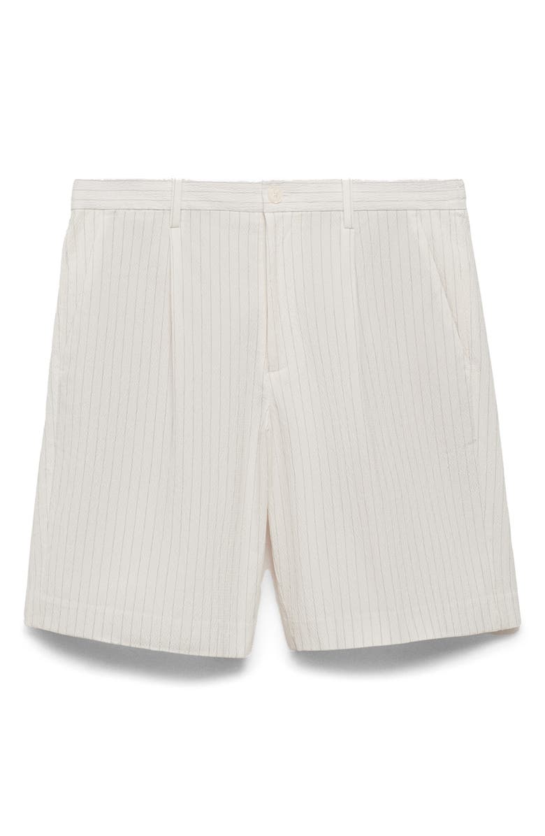 MANGO Slim Fit Stretch Cotton Chino Shorts, Alternate, color, Off White