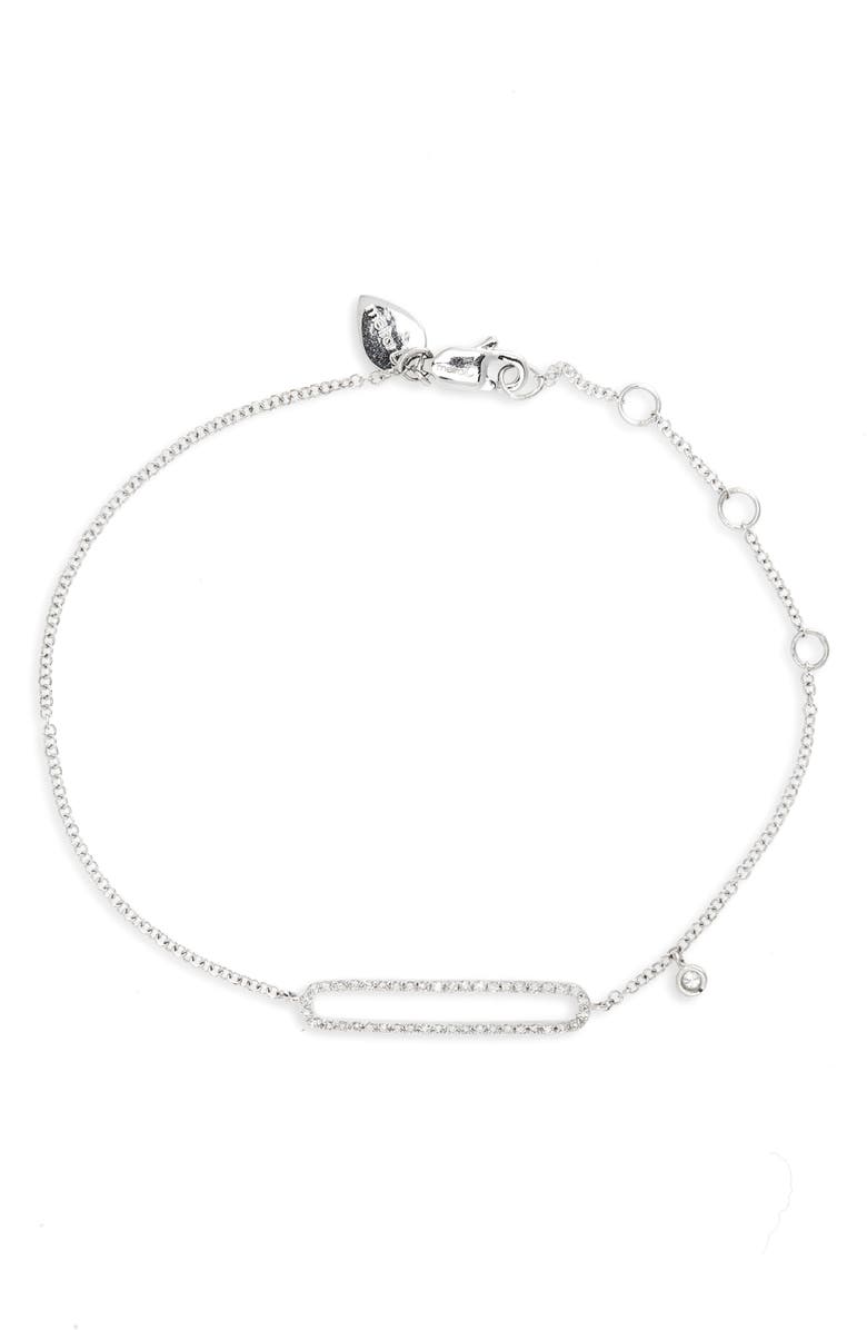 Meira T 14K Gold & Diamond Pavé Bar Bracelet, Main, color, 