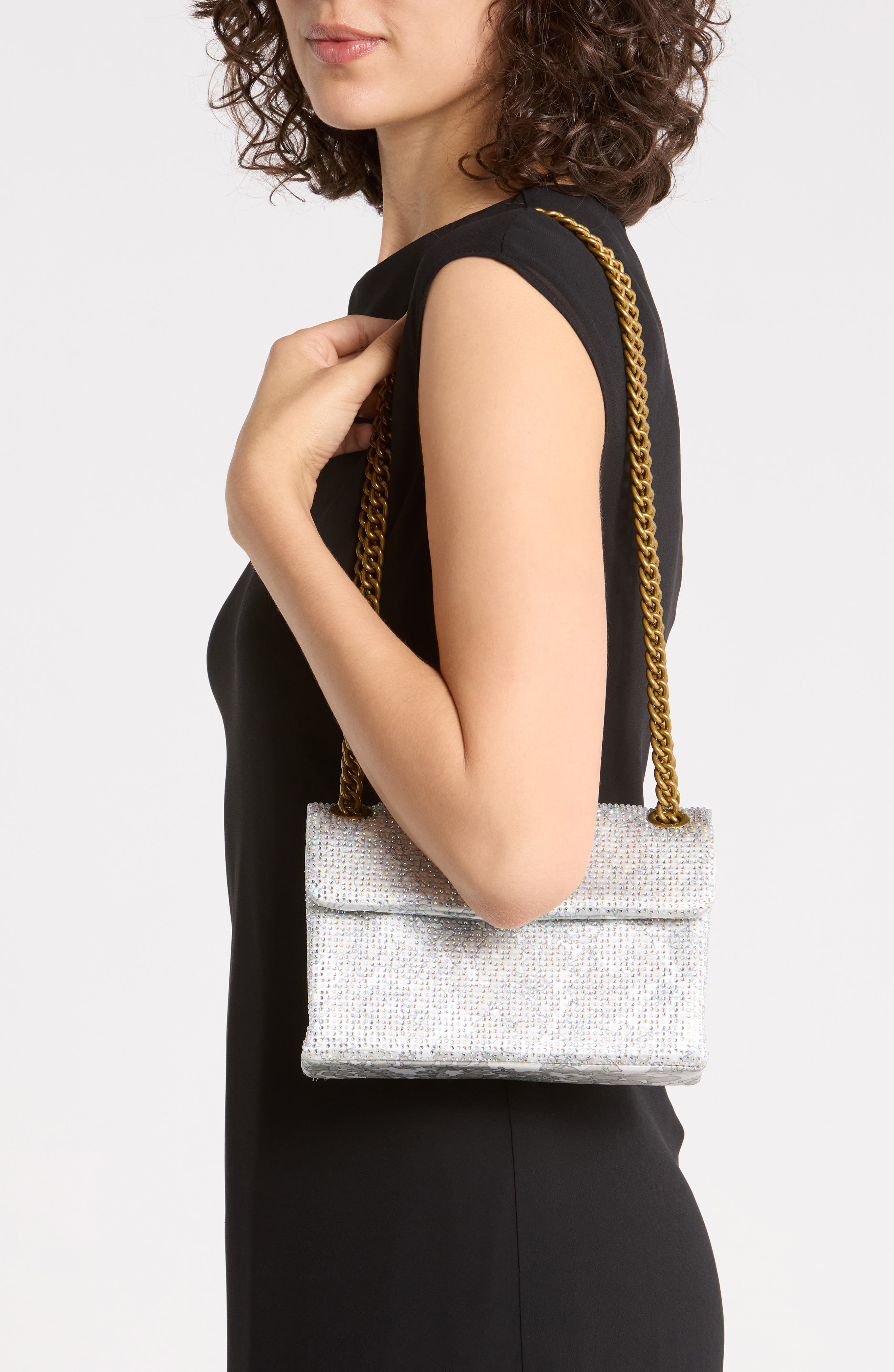 Mini Fabric Kensington Crystal Crossbody Bag, Alternate, color, NATURAL