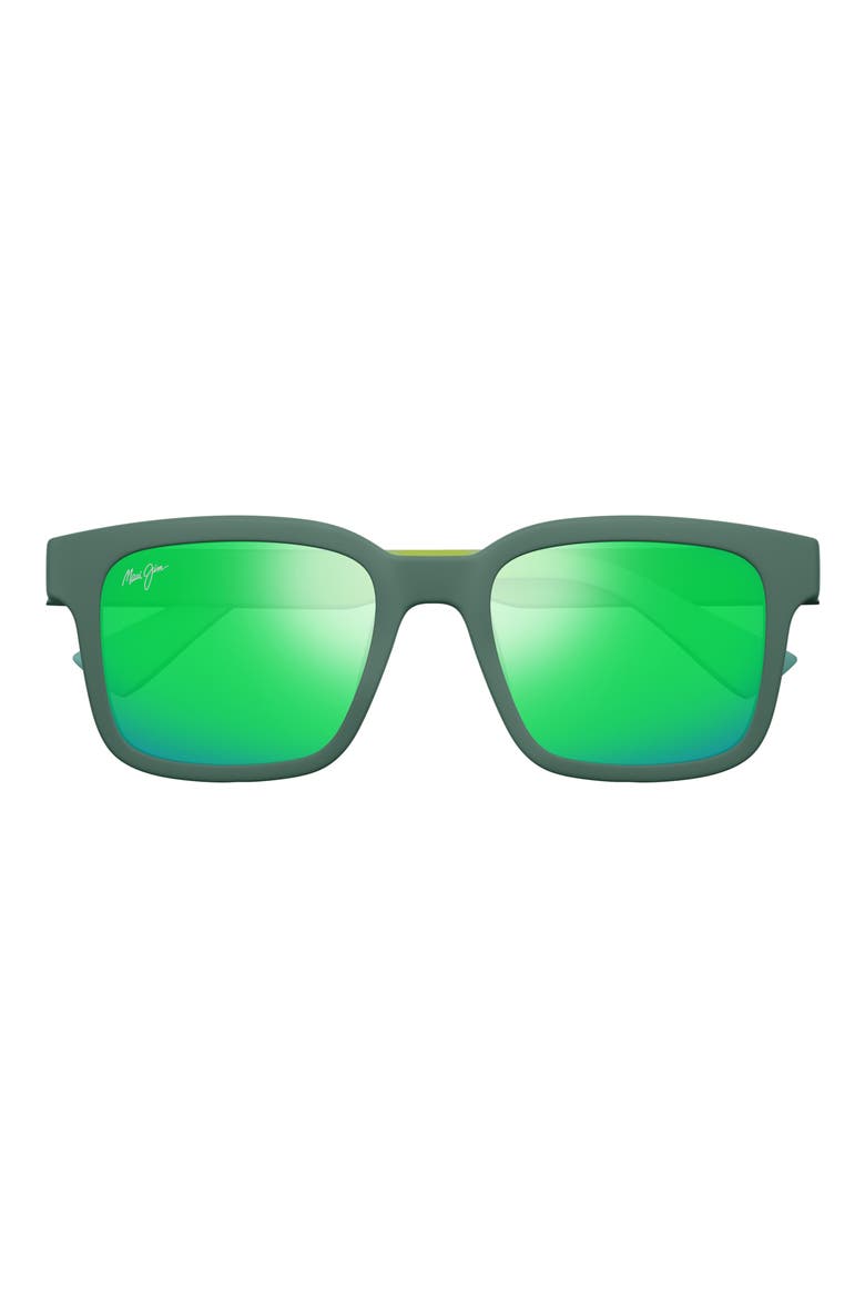 Opiopio AF 54mm PolarizedPlus2® Rectangular Sunglasses, Main, color, MATTE GREEN W/ GREENS GRAD INT