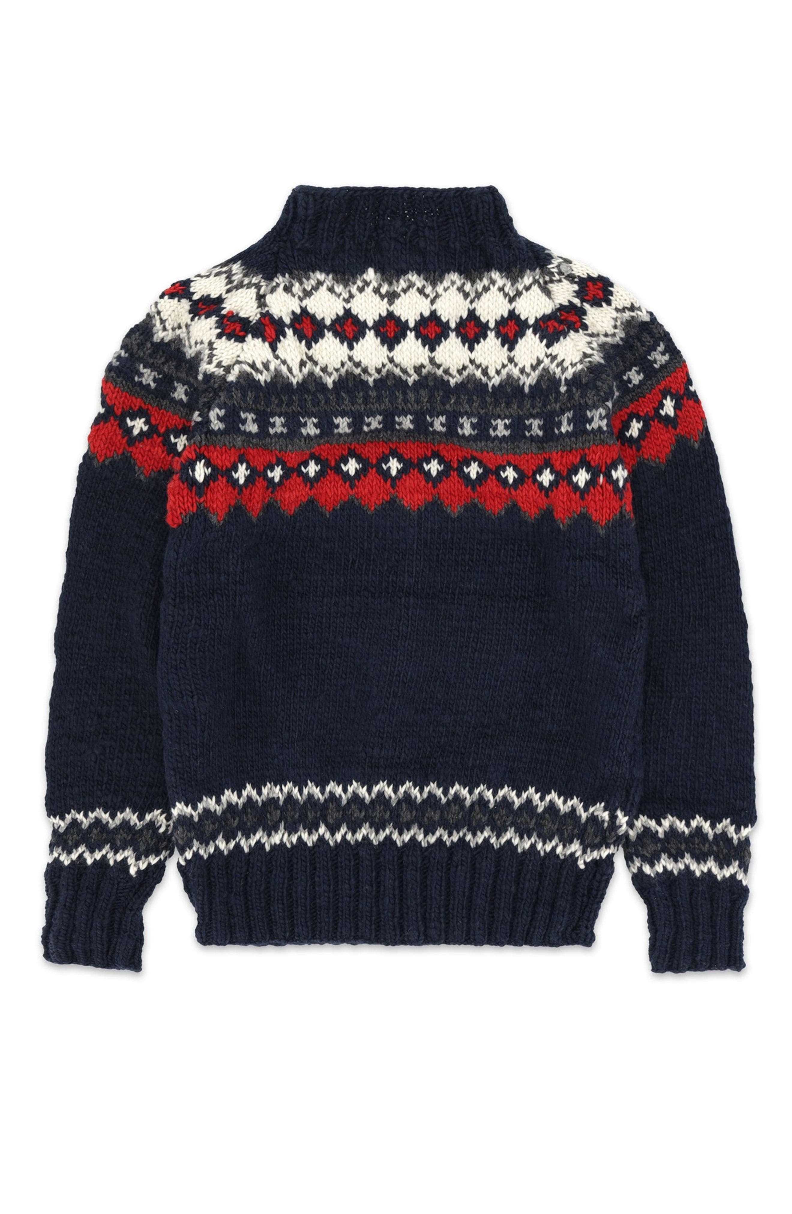 Navajo Pattern Merino Wool Pullover - image 2