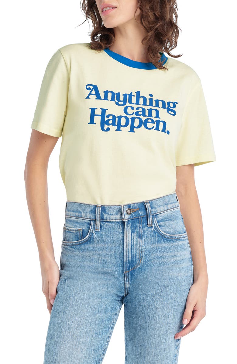Favorite Daughter x 'Nobody Wants This' Anything Can Happen Graphic T-Shirt, Main, color, Yellow/ Bright Blue