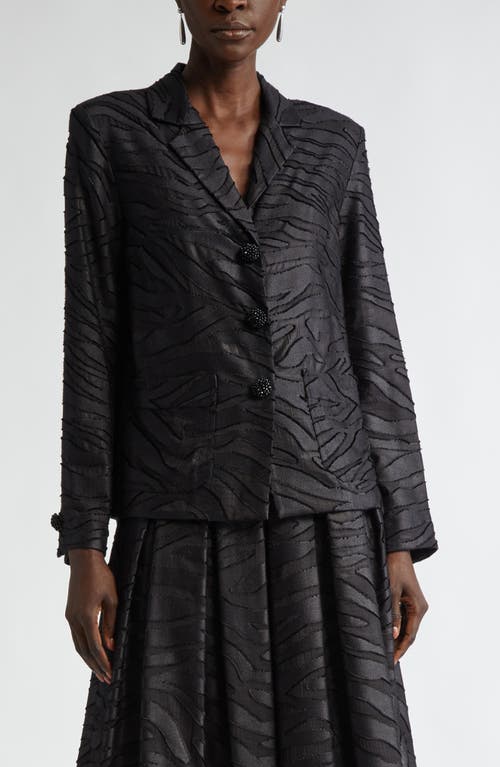 St John St. John Collection Zebra Fil Coupé Boxy Jacket In Black