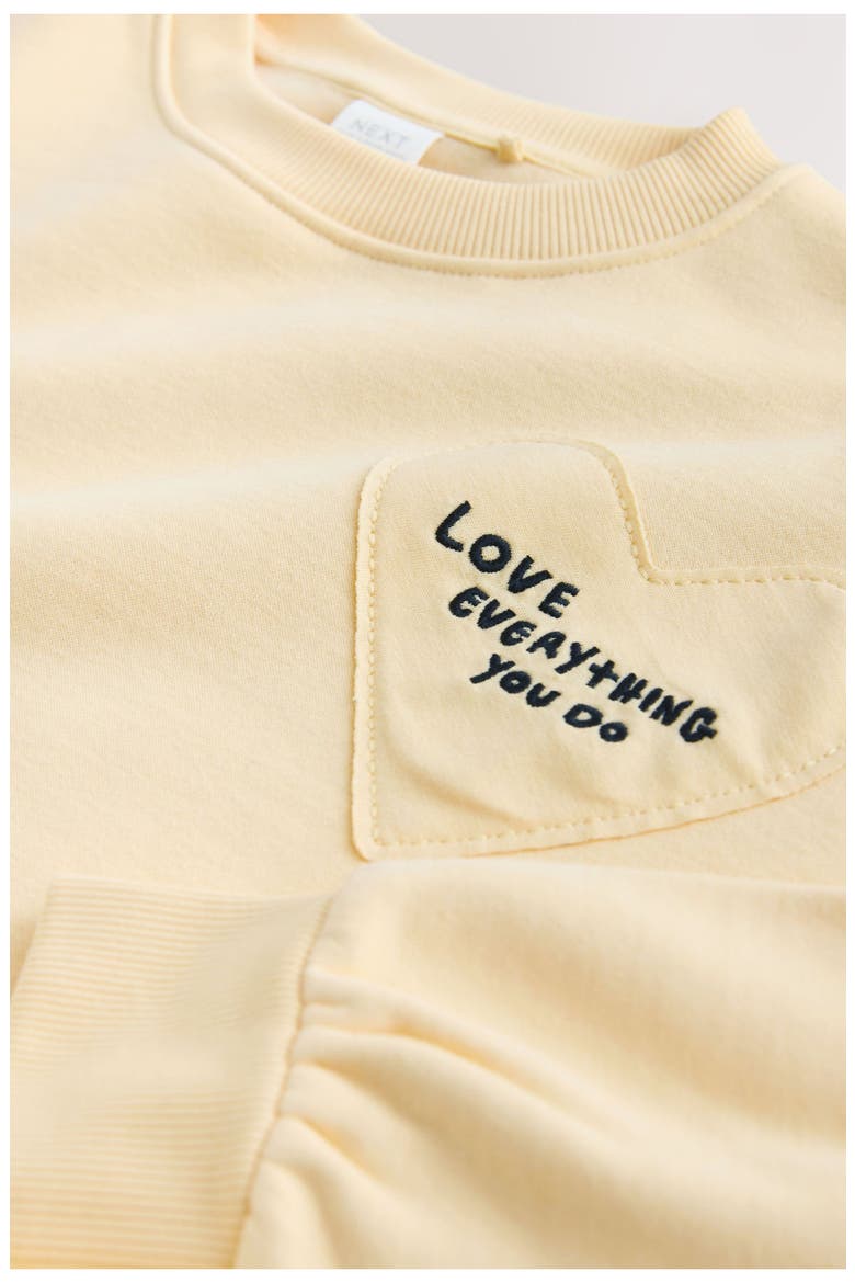 Kids' Crewneck Sweatshirt & Stripe Pants Set, Alternate, color, YELLOW
