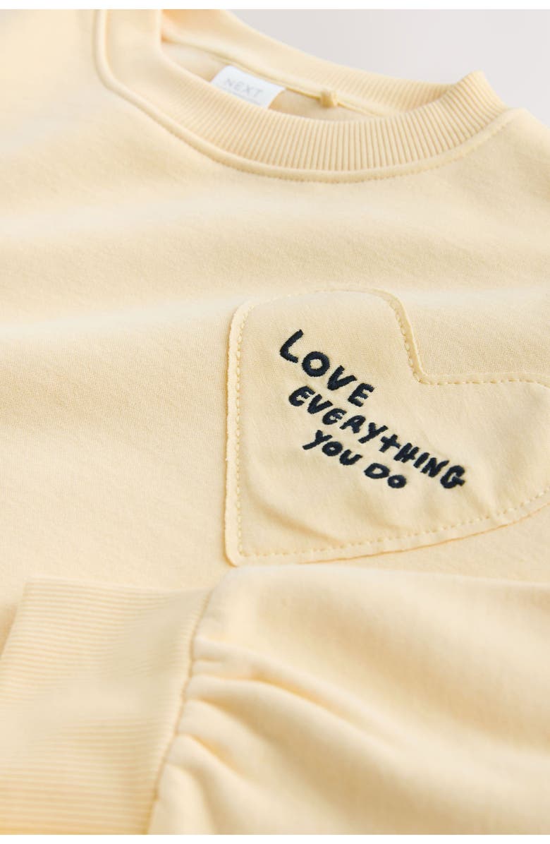 NEXT Kids' Crewneck Sweatshirt & Stripe Pants Set, Alternate, color, Yellow