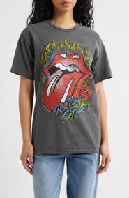 Junk Food Rolling Stones Flaming Hot Lips Graphic T-Shirt