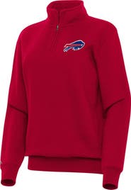 ANTIGUA Women's Antigua  Red Buffalo Bills Victory Quarter-Zip Top