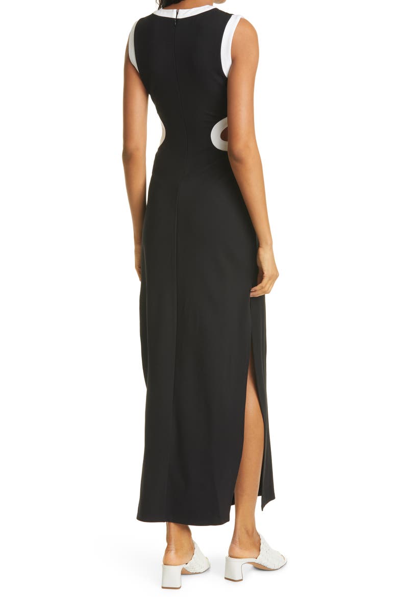 Dolce Cutout Waist Sleeveless Dress, Alternate, color, BLACK