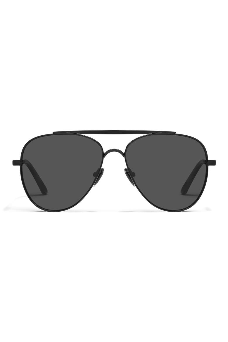 Free Fall 60mm Polarized Aviator Sunglasses, Main, color, BLACK/ SMOKE POLARIZED