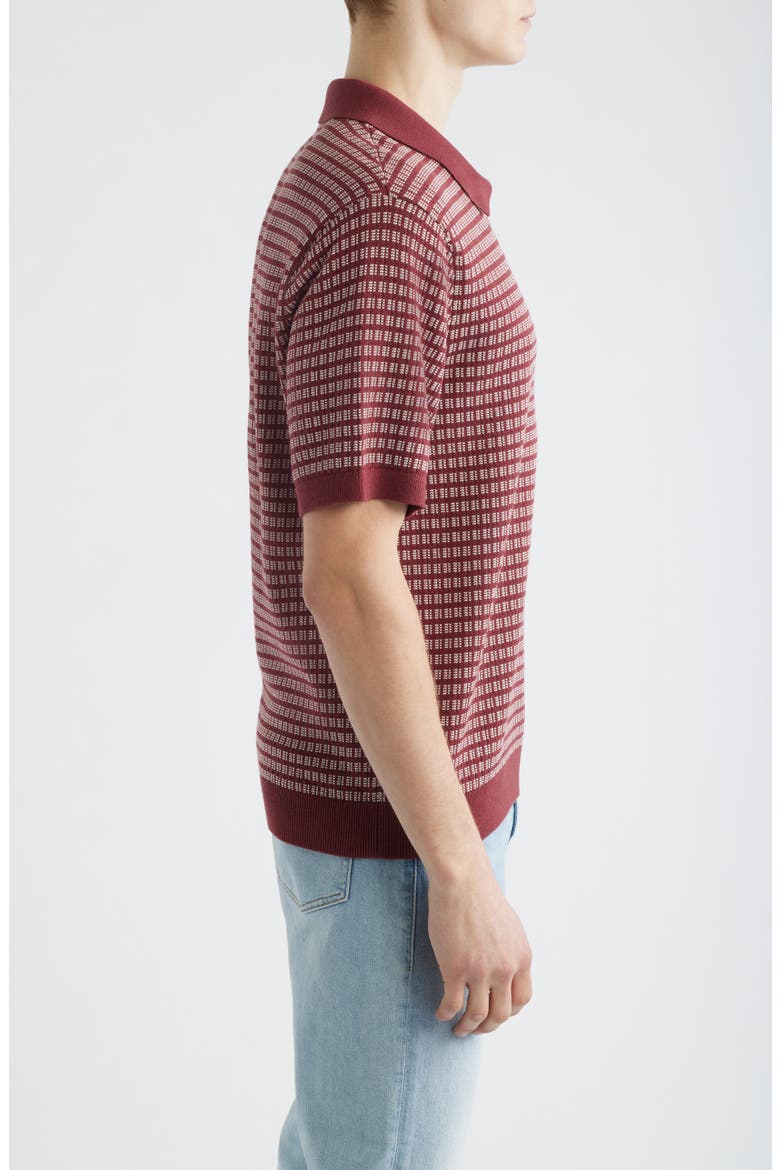 Jacquard Sweater Polo, Alternate, color, DUSTY MERLOT