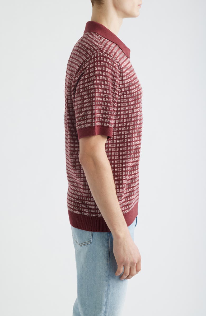 Madewell Jacquard Sweater Polo, Alternate, color, Dusty Merlot