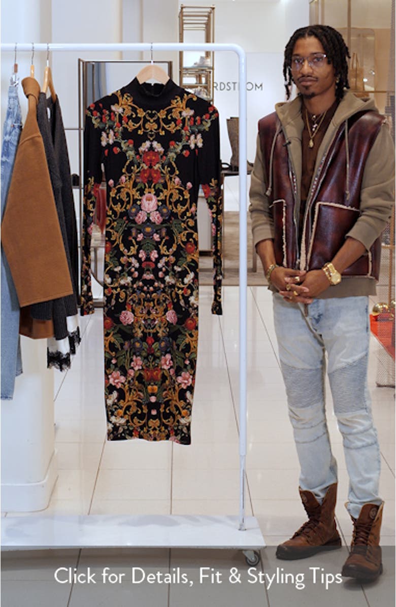 Delora Turtleneck Long Sleeve Body-Con Midi Dress, sales video thumbnail